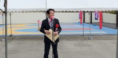 会津総合運動公園屋外バスケットボールコートリニューアルオープン記念式典