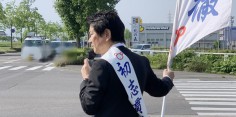 朝の街頭演説　2021年総選挙後街頭67回目